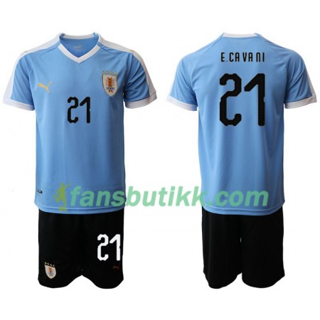 Fotballdrakt Uruguay Edinson Cavani 21 Barn Hjemmetrøye 2019-2020 Kortermet